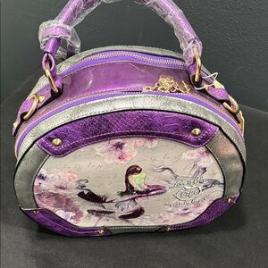 Purple and Silver Women's Bag